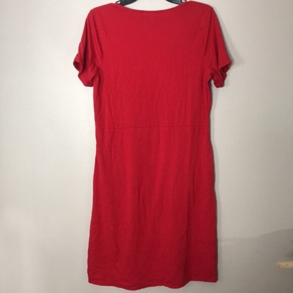 J. Jill cotton blend red shirt dress with side button details size small tall - Picture 10 of 12